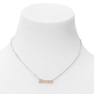 🌸💎 Gold Gothic Zodiac Pendant Necklace